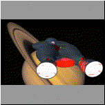 Rendered Ship Over Saturn